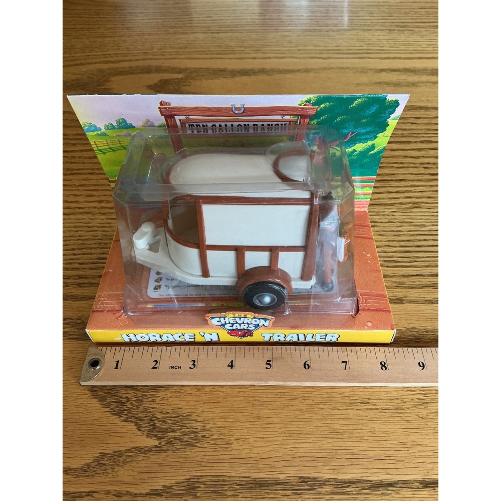 Vintage 1997 Chevron Cars Horace N Trailer Horse Toy Set Ten Gallon Ranch NIB